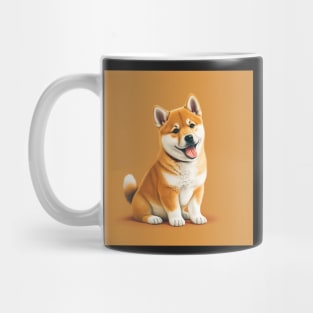 Cute Shiba Inu Happy Dog Drawing Mug